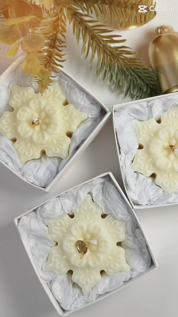 Handcrafted snowflake candles